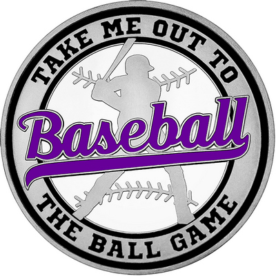Purple "Baseball" with Black Outer Circular Borders